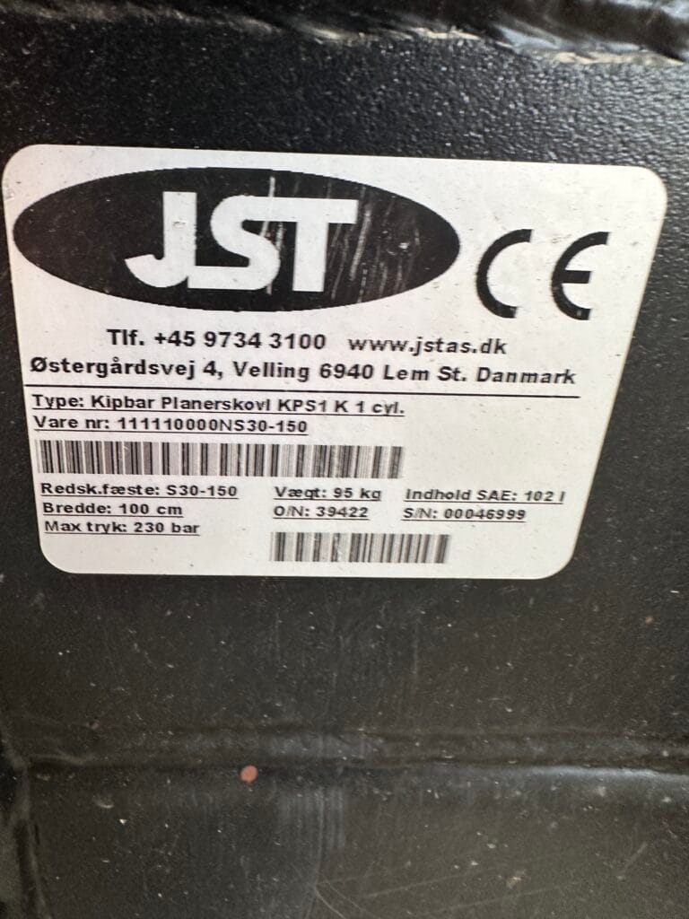 JST | Kipbar planerskovl | 100 cm | S30-150 – billede 2